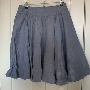 light blue denim looking midi skirt